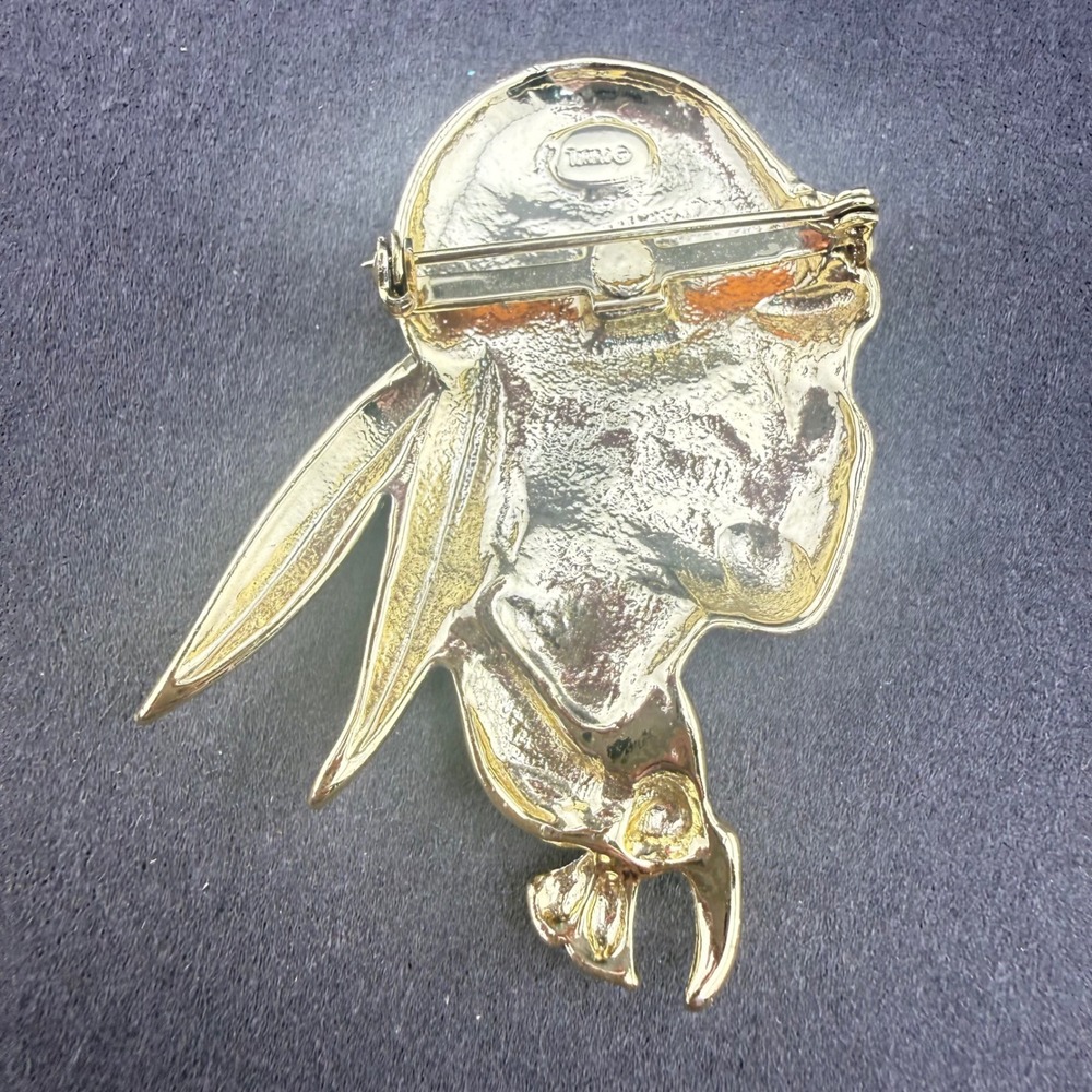 Vintage Signed Torino Brooch Pin Gold Tone Women Profile Face Flapper - Picture 5 of 7